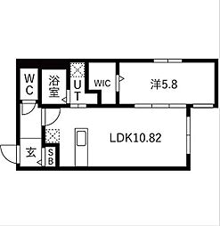 kei 4階1LDKの間取り