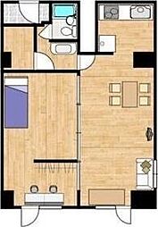 全国ビルニューオリンピア 1LDKの間取図画像
