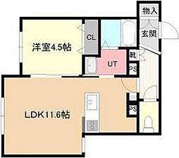 アリヴィオ元町 1LDKの間取図画像