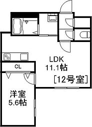 Alivis美園 1LDKの間取図画像