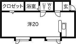 プラザ館Aドーム前 1DKの間取図画像