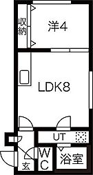 トルペ平岸 1LDKの間取図画像