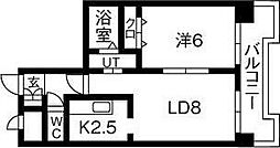 アヴィンズ平岸 1LDKの間取図画像