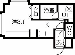 RoiCiel 1Kの間取図画像