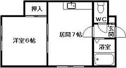 T.ハウス 1DKの間取図画像