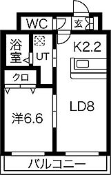 VEINTICUATRO 1LDKの間取図画像