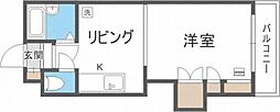 プリンスハイツ 1DKの間取図画像