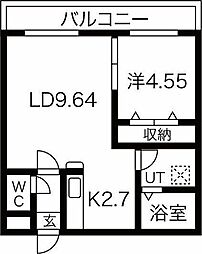 インフィニト平岸一条 1LDKの間取図画像