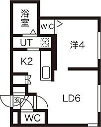グランド山の手 1LDKの間取図画像