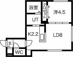 ムーンテラス 1LDKの間取図画像