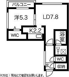 cityresidence北13条東 1LDKの間取図画像