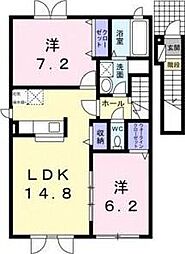 チェリーハイツ2 2LDKの間取図画像