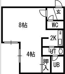 アーバンクラスタ元町1 1LDKの間取図画像