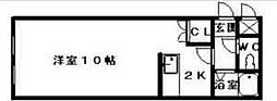 パラシオン琴似 1Kの間取図画像