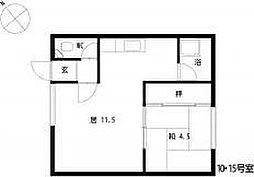 山の手サンハイツ 1LDKの間取図画像