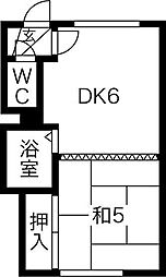 シンフォニックガーデン東札幌2 1DKの間取図画像