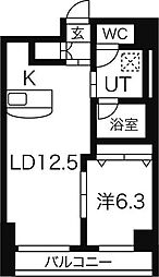 クレア西野 1LDKの間取図画像