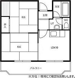 マンション進幹 2LDKの間取図画像