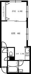 エスパシオ八軒 1LDKの間取図画像