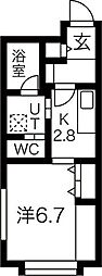 Neo 1Kの間取図画像