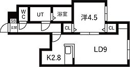 プレシャス18番館 1LDKの間取図画像