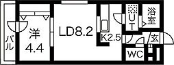 ディアコート 1LDKの間取図画像