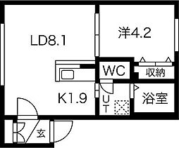 ライフ 1LDKの間取図画像