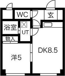 ウエストコート22 1LDKの間取図画像