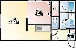 サザンフィールド東札幌 1LDKの間取図画像