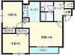 リベア菊水 2LDKの間取図画像