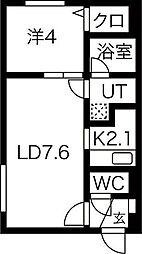 カレラ月寒中央 1LDKの間取図画像