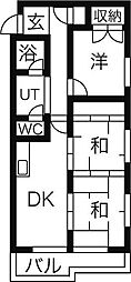 CASAオクムラ 2LDKの間取図画像