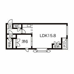 ハートランド光星 4階1LDKの間取り