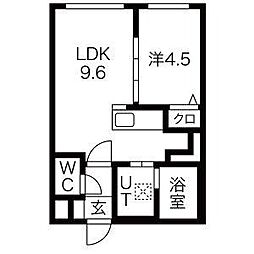 CSK南8条 5階1LDKの間取り