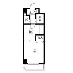南6条発成ビル 6階1DKの間取り