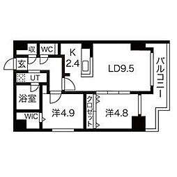 EFFECT　YAMAHANA 5階2LDKの間取り