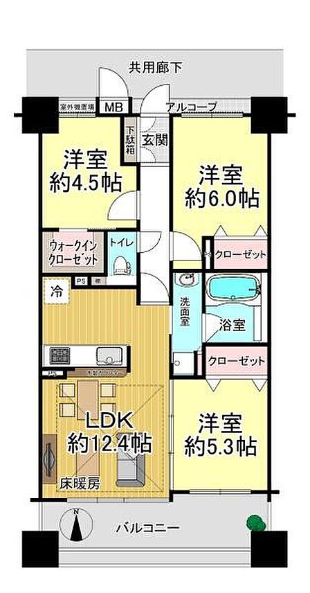 3LDK 間取り