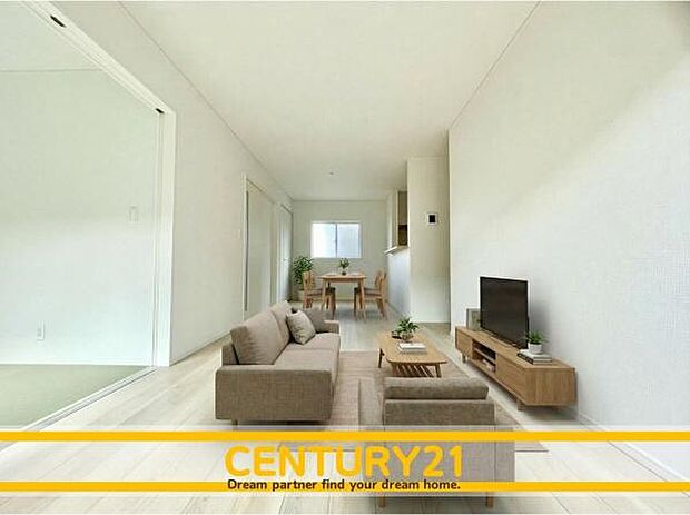 ■■憩いのリビング■■※家具はCGを合成したものです。リビングとダイニングの空間機能を活かし、巧みに使い分ける発想が、ライフスタイルに新しいゆとりをもたらします。