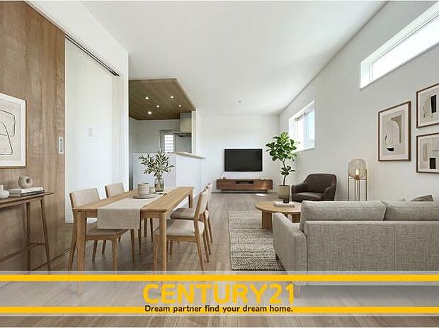 ■■憩いのリビング■■※家具はCGを合成したものです。リビングとダイニングの空間機能を活かし、巧みに使い分ける発想が、ライフスタイルに新しいゆとりをもたらします。