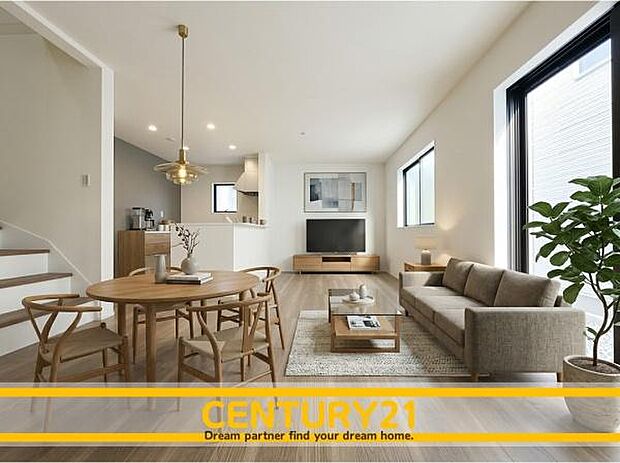 ※家具はCGを合成したものです。■■憩いのリビング■■リビングとダイニングの空間機能を活かし、巧みに使い分ける発想が、ライフスタイルに新しいゆとりをもたらします。