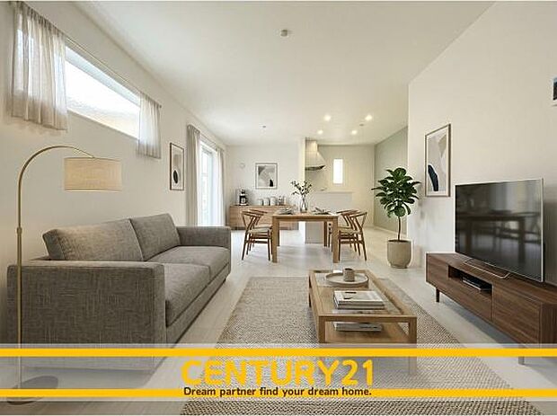 ■■憩いのリビング■■※家具はCGを合成したものです。リビングとダイニングの空間機能を活かし、巧みに使い分ける発想が、ライフスタイルに新しいゆとりをもたらします。