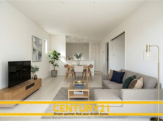 ■■憩いのリビング■■※家具はCGを合成したものです。リビングとダイニングの空間機能を活かし、巧みに使い分ける発想が、ライフスタイルに新しいゆとりをもたらします。