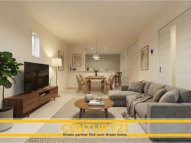 ■■憩いのリビング■■※家具はCGを合成したものです。くつろぎを愉しむリビングルームは憩いの場となります。※現地写真を一部加工しています。実際の室内状況は現況優先となります。