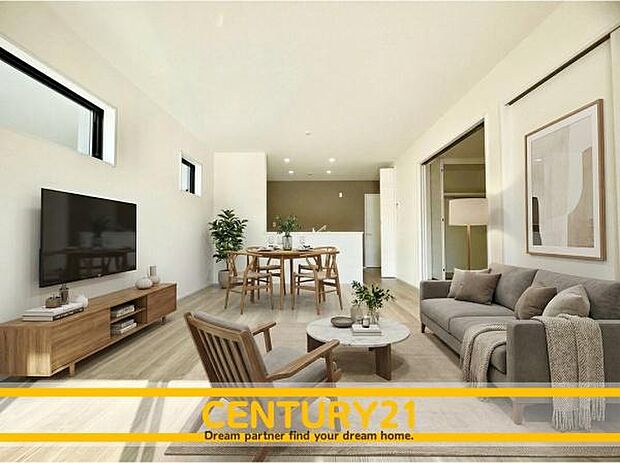 ■■憩いのリビング■■※家具はCGを合成したものです。くつろぎを愉しむリビングルームは憩いの場となります。※現地写真を一部加工しています。実際の室内状況は現況優先となります。