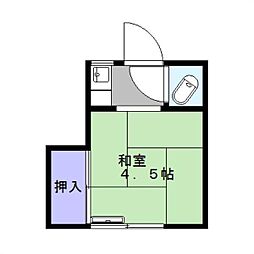 寿ハイム 2階ワンルームの間取り