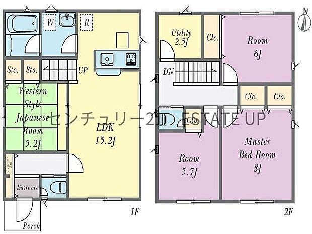 【間取り】ファミリーにおすすめの4LDK。寝室、お子様のお部屋など分けた使いかたが可能です。