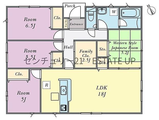【間取り】ファミリーにおすすめの4LDK。寝室、お子様のお部屋など分けた使いかたが可能です。