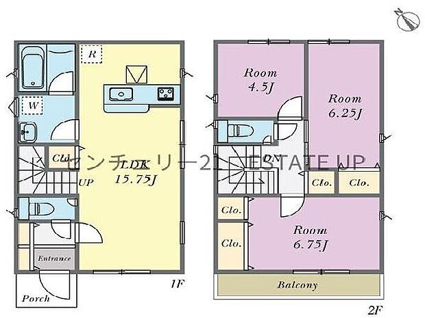 【間取り】ファミリーにおすすめの3LDK。寝室、お子様のお部屋など分けた使いかたが可能です。