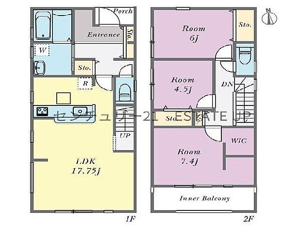【間取り】ファミリーにおすすめの4LDK。寝室、お子様のお部屋など分けた使いかたが可能です。
