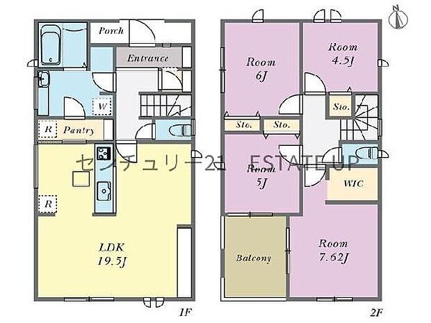 【間取り】ファミリーにおすすめの4LDK。寝室、お子様のお部屋など分けた使いかたが可能です。